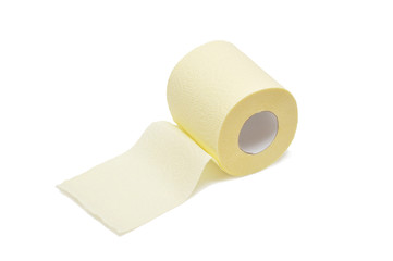 roll of yellow toilet pape