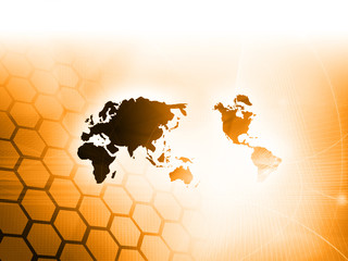world map technology style
