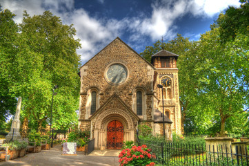 HDR photo of old church in London