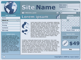 Business web site design template, vector