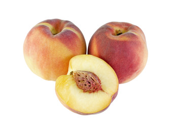 peaches isolated on white