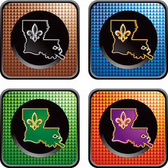 Louisiana icon on multicolored web icons