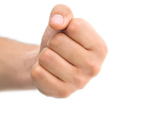 isolated close up of man's fist