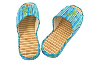 bamboo slippers, isolated