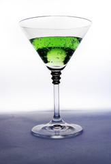 Fresh beverage in glass.