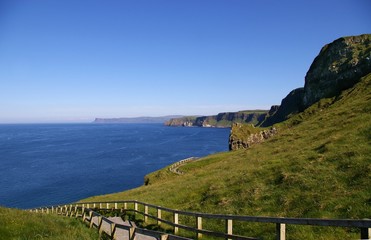 Fototapeta na wymiar Cliff pathway, Northern Ireland's coastline