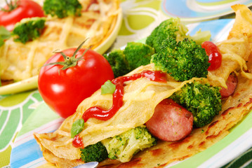 pancake with broccoli
