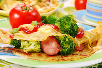 pancake with broccoli