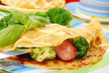 pancake with broccoli