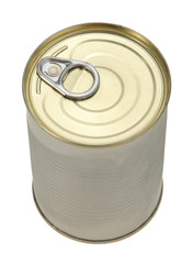 Single metal can. Top view.