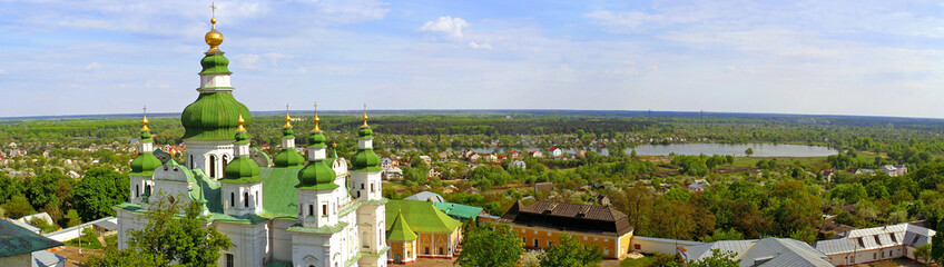 Chernigov city, Ukraine. Panoramic view with Monastery