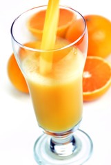 Fresh Orange Juice on the White Background.