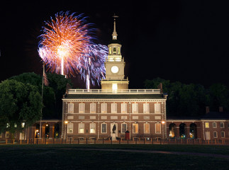 Fototapeta premium Independence Hall Fireworks