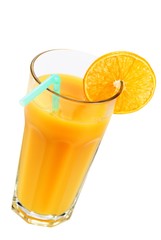 Glass of Orange Juice Isolated on White Background