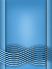 Blue shiny wavy elements on a blue gradient background