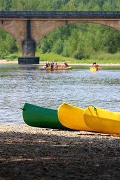 Canoes on the Dordogne
