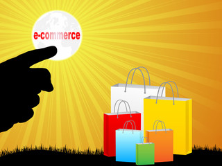 Electronic commerce background vector illustration