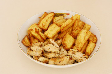 Chicken and fries
