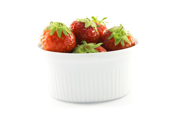 Strawberries in a White Dish