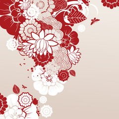 background with free space for your text decorated with flowers