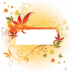Vector frame with Autumn Leafs. Thanksgiving