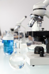 Microscope and Medical Research Equipment in a Scientific sLabor