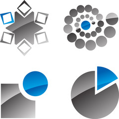 Set of four abstract icons