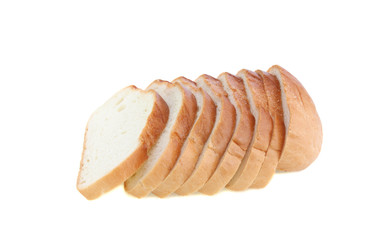 bread cut by slices isolated.