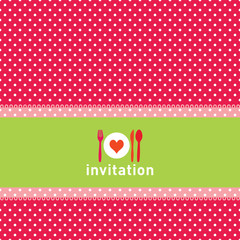 Invitation card with cutlery