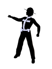 Female Police Officer Illustration Silhouette