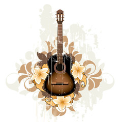 Floral abstract with guitar