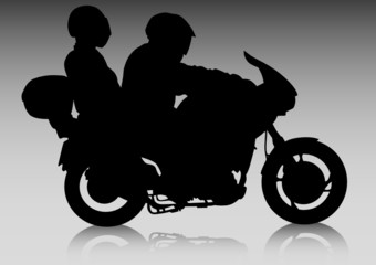 Fototapeta premium Couple on motorcycle