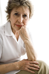 Portrait of senior woman with serious expression