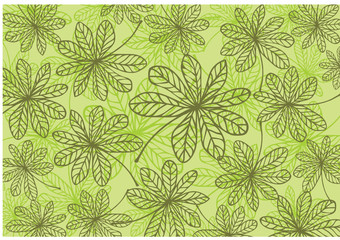green background with leaves