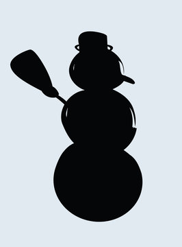 recommend clip art: Snowman silhouette, vector illustration
