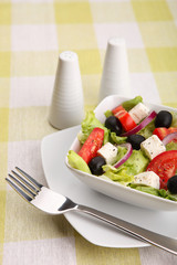 Close up Greek salad