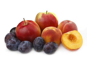 Peach,plums and apple