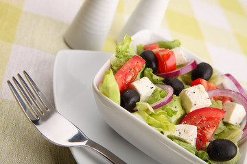 Close up Greek salad