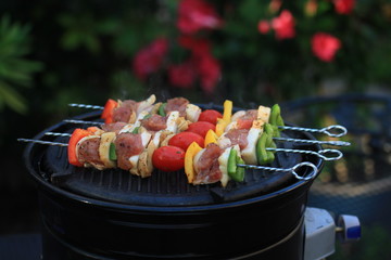 shaslick meat on the grill