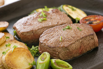 Steak mit Gemüse