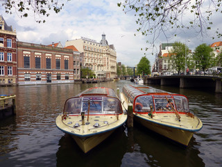 Tourist boats in Amsterdam