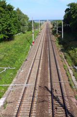 Railroad track vanishing into the distance