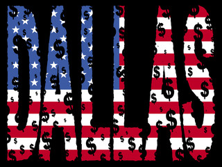 Dallas dollar grunge with flag