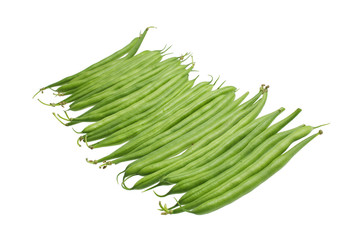 green beans on white background isolated