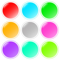 Set of round buttons