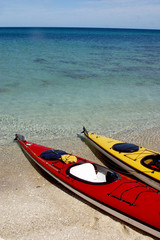 kayaking in Espiritu Santo Island in Baja, Mexico