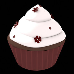Chocolate cupcake - 3d computer generated