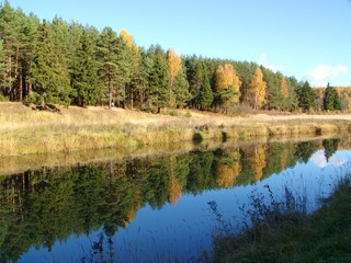 Fototapeta na wymiar Autumn landscape. River