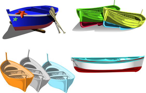 Set di barche da pesca