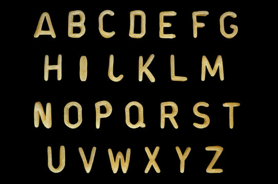 Alphabet soup pasta font